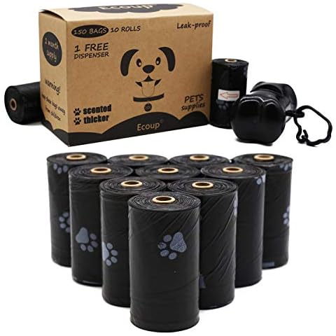 Ecoup Dog Poop Bags Scented,Enhanced Pet Waste Bag,Thick and Strong Bags for Pets, Leak-Proof Clean Up Doggy Bags with Dispenser 150 Count Cover