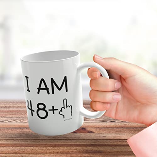 49th Birthday Gifts for Women Men, Rude Novelty Mug Middle Finger, Gag Joke Gifts, Perfect Funny Mugs for Birthday Present, 11oz Premium Ceramic Coffee Mug - Image 3
