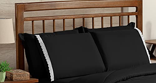 Conjunto Edredom Aconchego Queen 06 Peças - Cor (Preto)