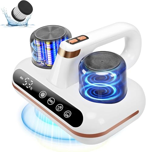 Aspiratore Battimaterasso,Aspirapolvere cordless con sensore acari e display, aspirapolvere con luce...