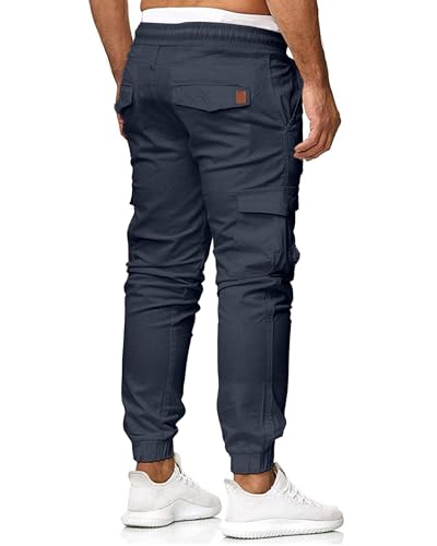 Pantalon cargo décontracté ajusté doté de poches ergonomiques et cordon
