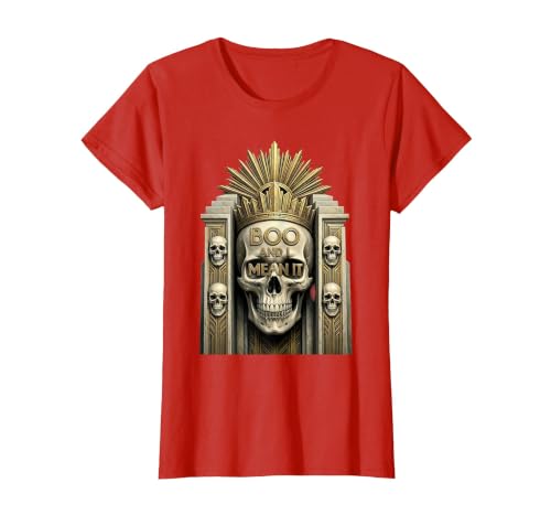 Boo And I Mean It Funny Halloween Design T-Shirt, Women, Red, 3X-Large