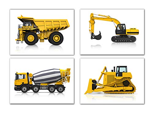 Designs by Maria Inc. Construction Trucks Wall Art (Unframed), Boys Game Room Decor