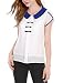 Allegra K Women Peter Pan Collar Button Decor Back Sweet Blouse White S