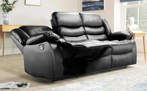 Canapé Relax Cuir Noir 3 Places Inclinable – 365stock
