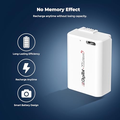 Image of Digitek Platinum (NP-FW50 Type C) 2100mAh Extra Power Li-ion Battery with Type-C Charging, for Sony Alpha A6000, A6100, A6300, A6400, A6500, A7 Series, A7R, A7S, A7 II, RX10, RX10 II, RX10 III