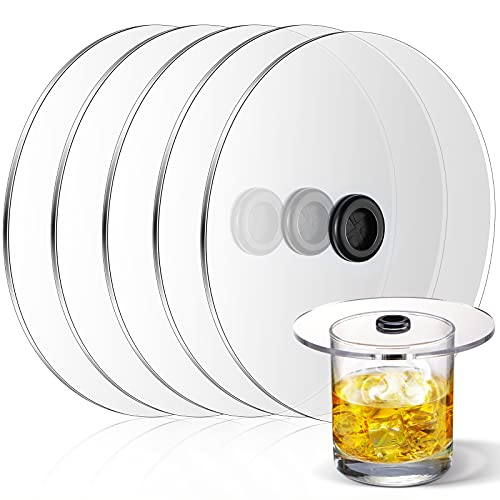 Smoking Gun Cup Covers Infuser Lids Cocktail Drinks Covers Smoking Gun Accessories for Wine Cups Goblet Glasses Tumblers Mugs Bowls Diameter Below 4.7"(6 Pieces)