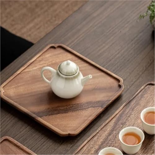 Juego de 2 bandejas de té de madera versátiles para fiestas y reuniones en el hogar, diseño para entretenimiento