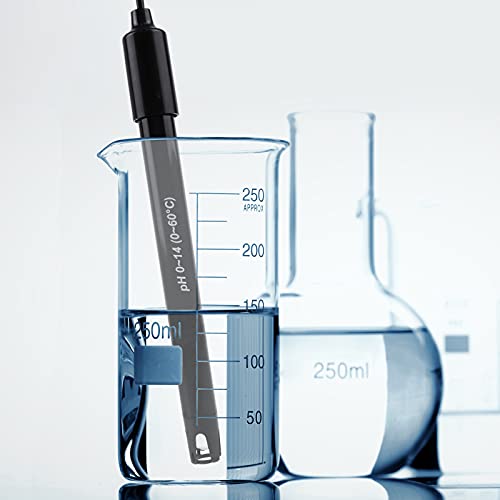 DANOPLUS 300 cm lang Kabel Elektrode Austauschbare pH-Sonde (0-14 pH), BNC-Anschluss mit 6 Pakete Kalibrierpulver