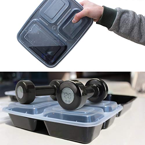 Recipientes Bento para refeições Enther com tampas, capacidade de 1 kg, pacote com 12 unidades, pret