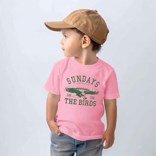 Toddler Football Shirt for Boy Girl Sundays are for The Birds Outfit Kids Funny Print Short Sleeve Graphic Tee Tops3