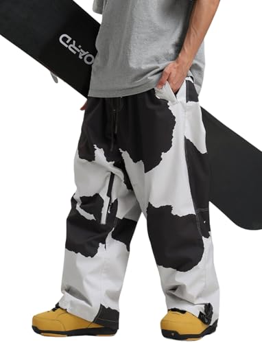 GSOU SNOW Men Women Snow Pants Baggy Snowboard Pant Ski Loose Waterproof Windproof Warm for Winter