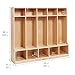 ECR4Kids 5-Section Coat Locker with Bench, Classroom Furniture, Natural