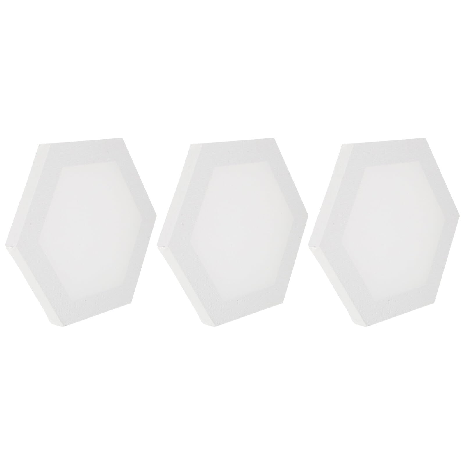 Lienzo hexagonal POPETPOP de algodón juego de 3 tablas de madera blancas para pintar y manualidades