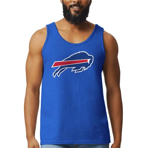 Hybrid Sports - Maillot réservoir Buffalo Bills logo NFL usé - Adulte, bleu royal, X-Large