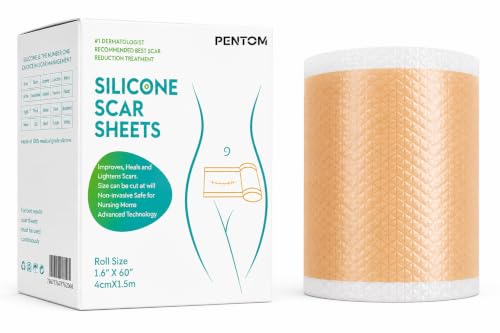 Image of Medical Grade Silicone Scar Tape Scar Sheet,Scar Strips,Scar Remover,C-Section, Surgery, Keloid, Tummy Tuck, Scar Patch (1.6 inchX 60 inch 4cmx1.5m)