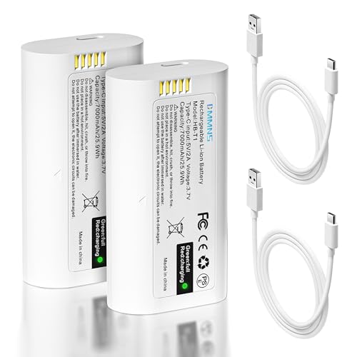 DMMNS 2-Pack 7000mAh Rechargeable Batteries WBAT1 WABT2 Compatible with Wyze Wireless Duo Cam Video Doorbell & Wyze Battery Cam Pro Camera