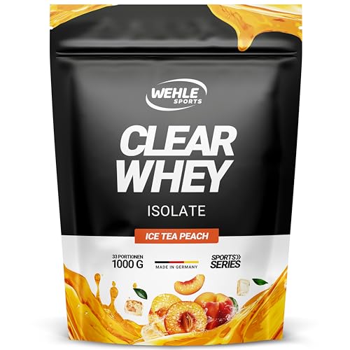 Clear Whey Protein Pulver 1 kg - Isolate Proteinshake aus hochwertigem Molkenprotein Isolat - Eiweiß Shake Proteinpulver mit hohem Eiweiss Gehalt - Verpackung kann variieren