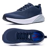 SHNMAE Mens Arch Support Walking Shoes Plantar Fasciitis Orthotic Shoes Comfortable Non Slip Wide Sneakers for Flat Feet Heel Pain Relief Size 12 NavyBlue