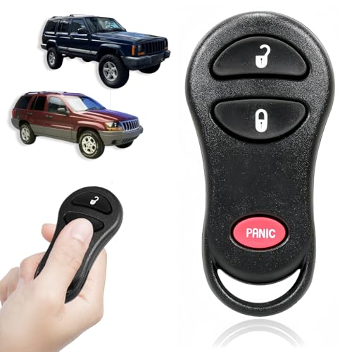 Boxonly Replacement Keyless Entry Remote Car Key Fob GQ43VT9T - Compatible with 1999 2000 2001 Jeep Cherokee & 1999 2000 2001 2002 2003 2004 Jeep Grand Cherokee - 315MHz 3-Button