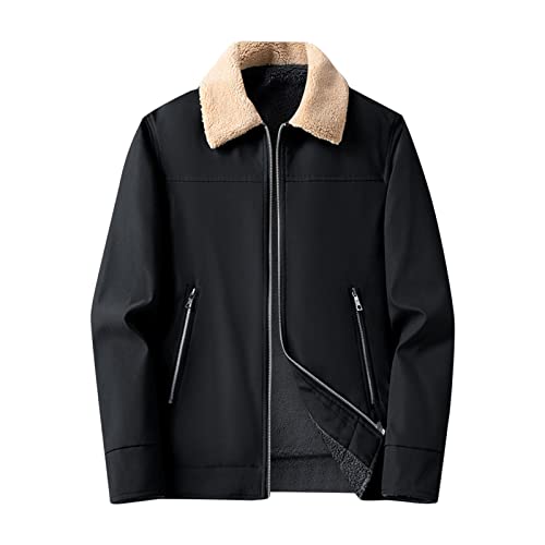 Veste légère homme contre le froid d'automne : manteau noir chaud col montant M