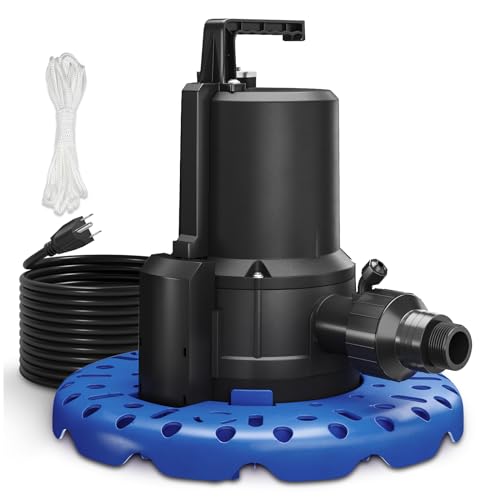 Suraielec Pool Cover Pump, 1/4 Hp Automatic Water Pump For Above Ground & Inground Pools cover