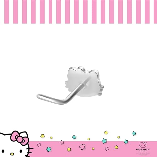 Hello Kitty Nose Rings 20g Stainless Steel L-Shape Kawaii Cute Nose Stud Officially Licensed Sanrio3