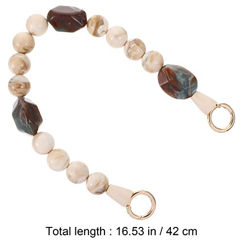 Tendycoco Bolsa de resina com alças de substituição, bolsa de ombro com contas, alça transversal par