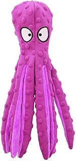 Cool Paws Squeaky Dog Interactive Play Octopus Toys in Purple - No Stuffing Plush Toys for Medium and Large Dog | Durable Pet Puppy Chewing Toy Crinkle Paper for Training and Entertaining