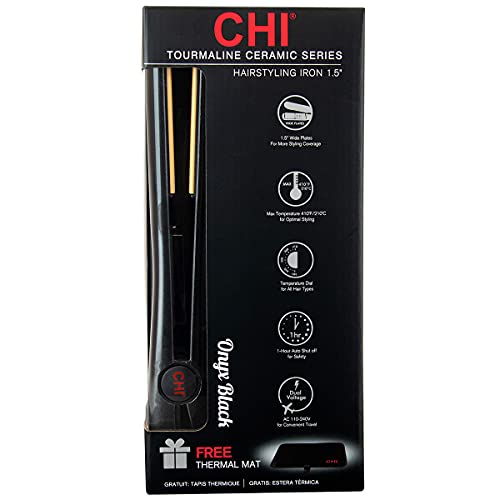 Chi Classic Tourmaline Ceramic Hairstyling Iron 1 1/2" In Onyx Black #TOP1