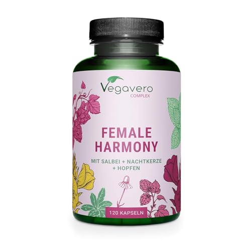 Vegavero Menopausia Complex | Control de Sofocos y Bienestar Emocional | Con Salvia, Lúpulo, Yam Silvestre, Onagra, Manzanilla | 120 Cápsulas | 100% Natural, Sin Aditivos y Vegano