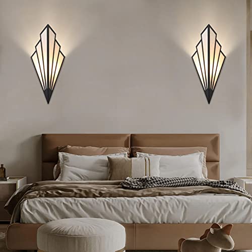 2Pcs Wall Sconces European-Style Fan-Shaped Led Wall Light Fixture,Antique Wrought Iron Wall Lamp Fitting Art Deco G9 Wall Sconce Art Deco For Living Room Bedroom Aisle( Color:black ) #TOP5