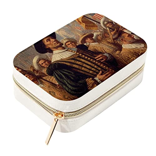 Boîte à bijoux compacte Columbus Day anti-rayures à zip