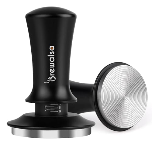 Image of 58mm Espresso Tamper Spring Loaded, Premium Barista Tools Coffee Tamper, Stainless Steel Base Tamper Compatible with 58mm Espresso Machine Rancilio, Gaggia, E61 series Bottomless Portafilter