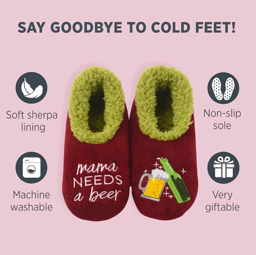 Image of Snoozies Slipper Socks -Funny Quote House Slippers for Women, Non-Slip Fuzzy