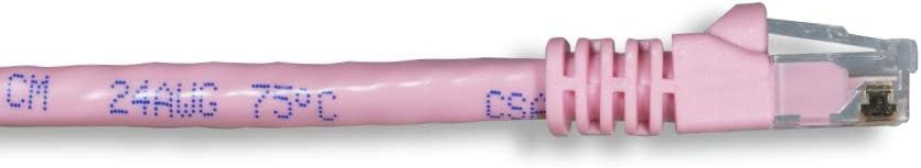 Cablelera ZNWN35PN-100 100 ' Cat 6 UTP Rated 550 MHz Network Patch Cable with Snagless Molded Boots, Pink