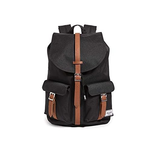 Herschel Dawson Backpack, Black/Tan Synthetic Leather, Classic 20.5L