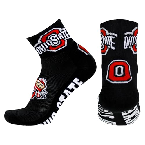 Donegal Bay Ohio State Buckeyes Black Quarter Socks - NCAA Officially Licensed
