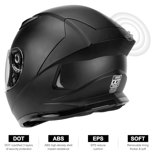 Jagasol JS-QK-111S-MB-L Dot Lightweight Full Face Motorcycle Street Bike Helmets thumb #3