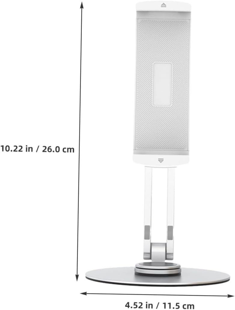 Homoyoyo Aluminum Alloy Adjustable Tablet Stand Desktop Holder with 3-Directional Rotation Foldable Portable Silver for Stable Screen Viewing and Tablet Accessories