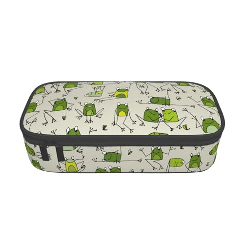 Image of Funny Frog Pencil Case Aesthetic Large Capacity Pen Pouch | Storage Bag with Compartments for Travel School Office Organizer