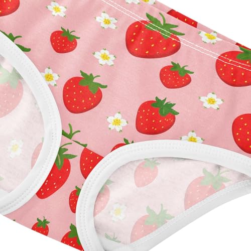 Fruit Strawberry Flowers Floral Pink Toddler Girls's Underwear 2T 23018894