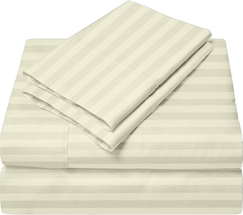 Miniatura 1 de Juego de sábanas 100 % algodón egipcio Giza, fundas de almohada Dream Giza, 4 piezas de 10 pulgadas de profundidad, transpirable, tejido de satén,