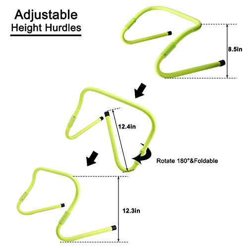 Yaegoo Speed Agility Training Set, Include 1 Resistance Parachute, 1 Agility Ladder With 4 Steel Stakes, 4 Adjustable Hurdles, 12 Disc Cones And A Storage Bag #TOP4