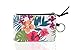 Iconic Zip ID Case Wallet/Coin Purse with Id Window - Signature Cotton (White flower Pattern)