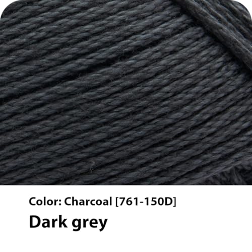Image of Lion Brand Yarn, 24 /7 Cotton Yarn, Charcoal, Gray, 3 Pack | Light Worsted 100% Mercerized Cotton Yarn for Crochet, Knitting, Craft, 185 Yards of Natural Fiber for Tees, Bags, Dishcloths