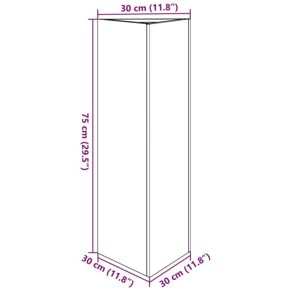 Set di 2 vasi per piante triangolari, 30 x 26 x 75 cm, in acciaio, per giardino, balcone, terrazza, decorazione durevole, resistente alle intemperie