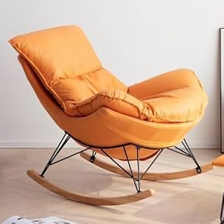 Genérico Mecedora para guardería, Mecedora para balcón, tecnología para el hogar, Mecedora de Tela, Mecedora para Sala de Estar, Mecedora de Ocio, Mecedora Moderna (Color: Amarillo Claro)