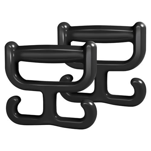 NFETLLD 2 Pack Grocery Bag Shopping Bag Carrier Holder Handle for Plastic Bags, Each Holds 100lbs Durable Multi Purpose Heavy Duty Comfortable Grip (Black)