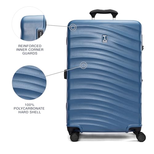 Image of Travelpro Maxlite Air V2 Hardside Expandable Checked Luggage, 8 Spinner Wheels, Lightweight Hard Shell Suitcase, TSA lock, Ensign Blue, Checked Medium 25-Inch